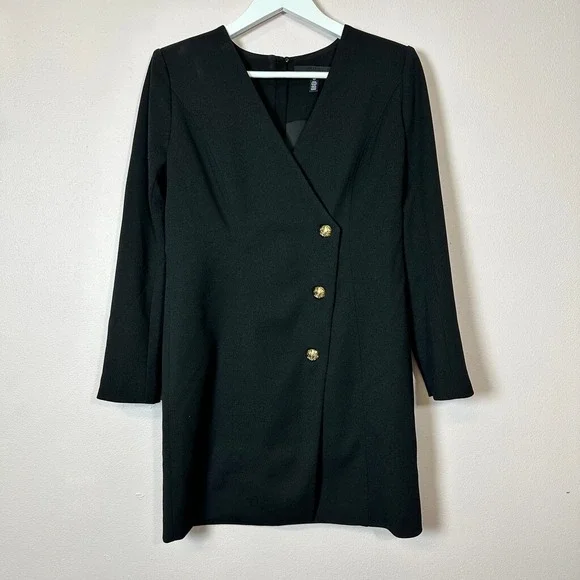 WHITE HOUSE BLACK MARKET Black Blazer Dress, Size Petitie 8P - Picture 1 of 8